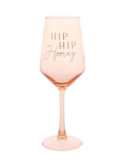 Widdop Light Peach Hip Hip Hooray Wine Glass - Image 1 of 2