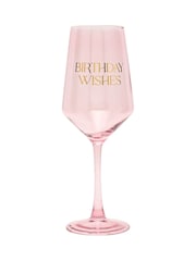 Widdop Pink Wine Glass - Birthday Wishes - Image 1 of 2