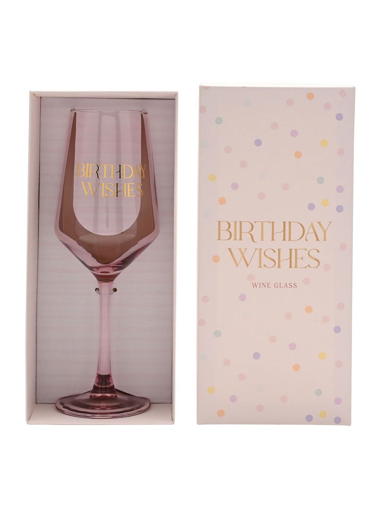 Widdop Pink Wine Glass - Birthday Wishes - Image 2 of 2