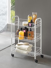 metaltex White Siena Storage Rolling Cart - Image 1 of 5