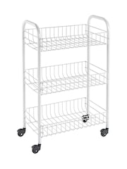 metaltex White Siena Storage Rolling Cart - Image 3 of 5