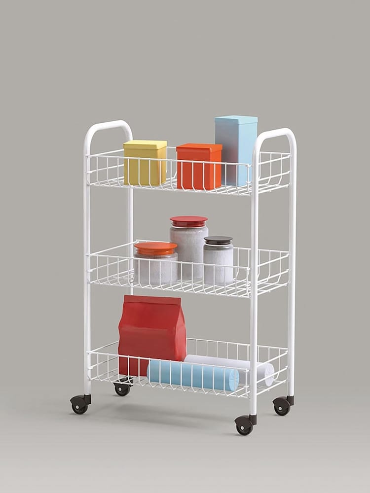 metaltex White Siena Storage Rolling Cart - Image 5 of 5