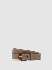 Reiss Taupe Romy Leather Resin-Buckle Belt - Image 2 of 4