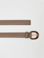 Reiss Taupe Romy Leather Resin-Buckle Belt - Image 4 of 4