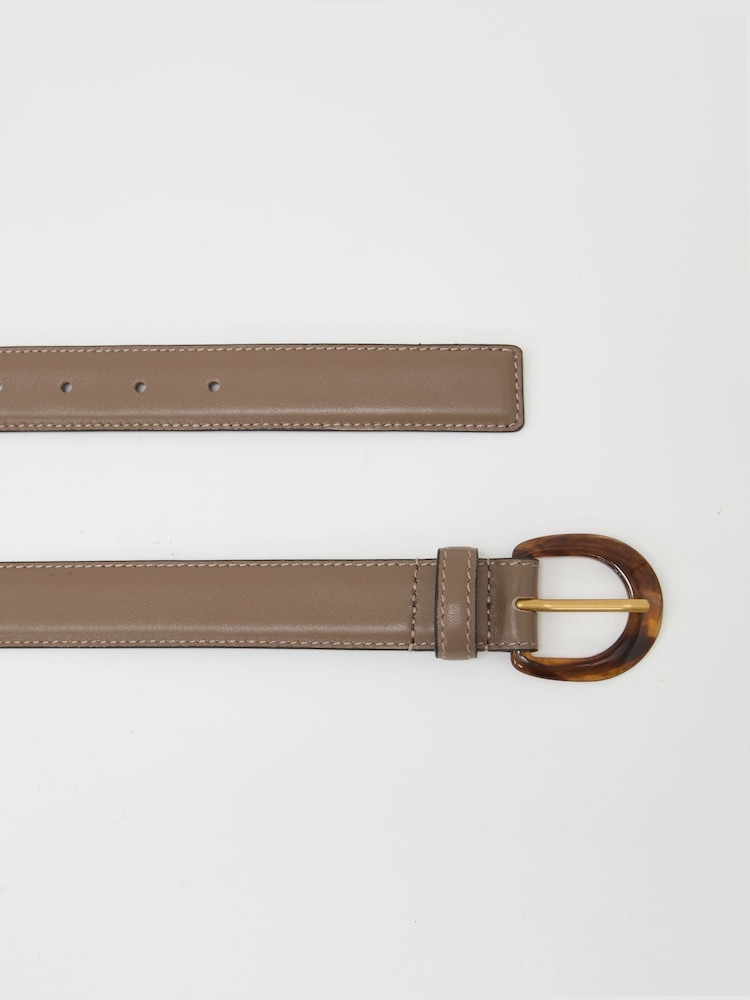 Reiss Taupe Romy Leather Resin-Buckle Belt - Image 4 of 4 Reiss Taupe Romy Leather Resin-Buckle Belt - Image 4 of 4