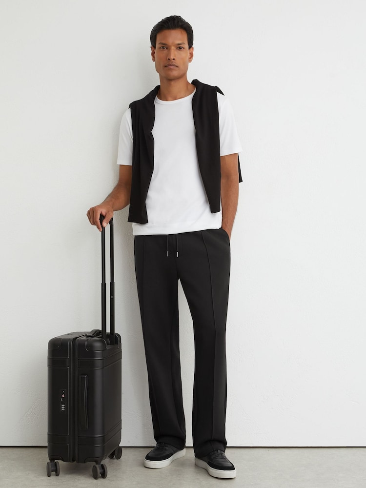 Reiss Black Form Premium Interlock Straight-Leg Joggers - Image 1 of 6 Reiss Black Form Premium Interlock Straight-Leg Joggers - Image 1 of 6