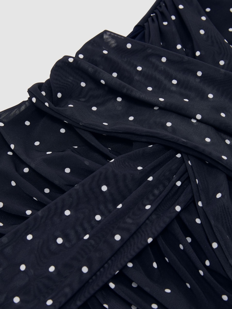 Reiss Navy/Ivory Stacey Polka-Dot Print Sleeveless Maxi Dress - Image 7 of 7