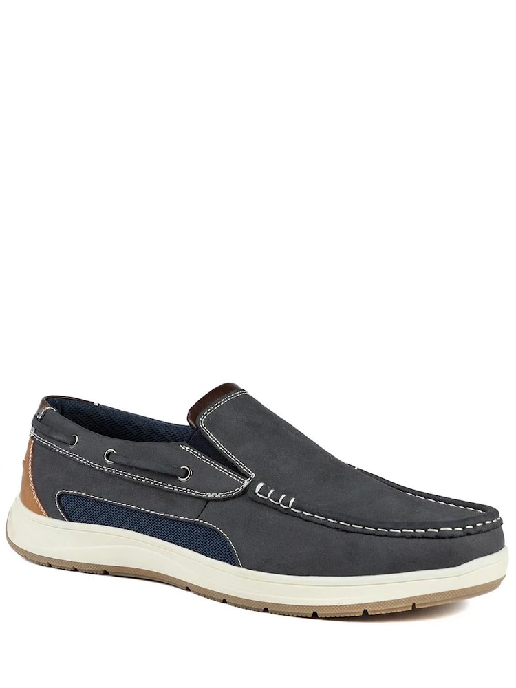 Pavers Navy Wide Fit Slip On Casual Shoes - Image 2 of 4