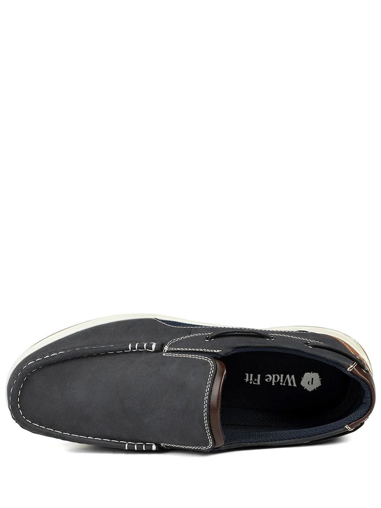 Pavers Navy Wide Fit Slip On Casual Shoes - Image 4 of 4