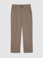 Reiss Mushroom Brown Form Premium Interlock Straight-Leg Joggers - Image 2 of 6
