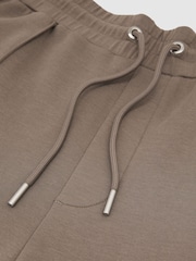Reiss Mushroom Brown Form Premium Interlock Straight-Leg Joggers - Image 6 of 6