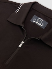 חום - Reiss Vale R-Flex Half-Zip Polo Shirt - תמונה 6 מתוך 7