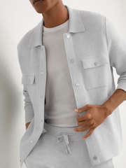 Reiss Plaistow R-Flex Knitted Press-Stud Overshirt - תמונה 9 מתוך 10