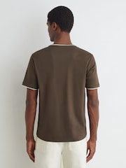 Taupe/Braun - Reiss Ainsley Air-Water Cotton Tipped Tailored-Fit T-Shirt - Bild 4 von 5