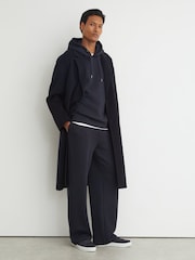 Reiss Navy Rivo Premium Interlock Relaxed-Fit Joggers - Image 1 of 7