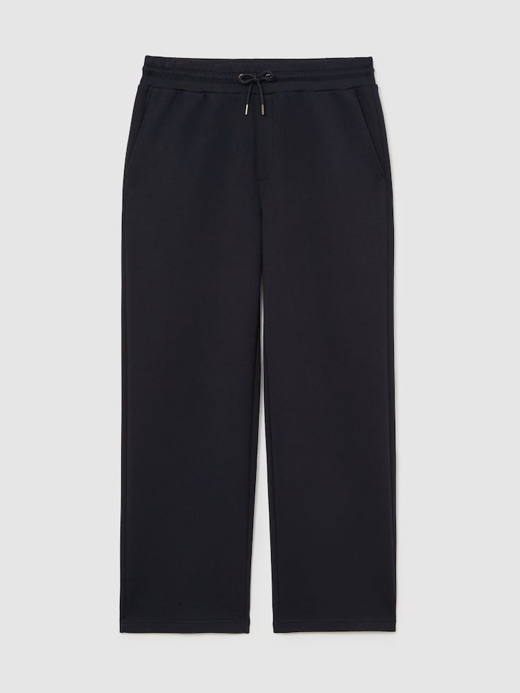 Reiss Navy Rivo Premium Interlock Relaxed-Fit Joggers - Image 2 of 7 Reiss Navy Rivo Premium Interlock Relaxed-Fit Joggers - Image 2 of 7