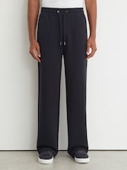 Reiss Navy Rivo Premium Interlock Relaxed-Fit Joggers - Image 3 of 7
