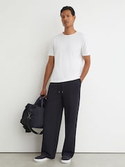 Reiss Navy Rivo Premium Interlock Relaxed-Fit Joggers - Image 6 of 7