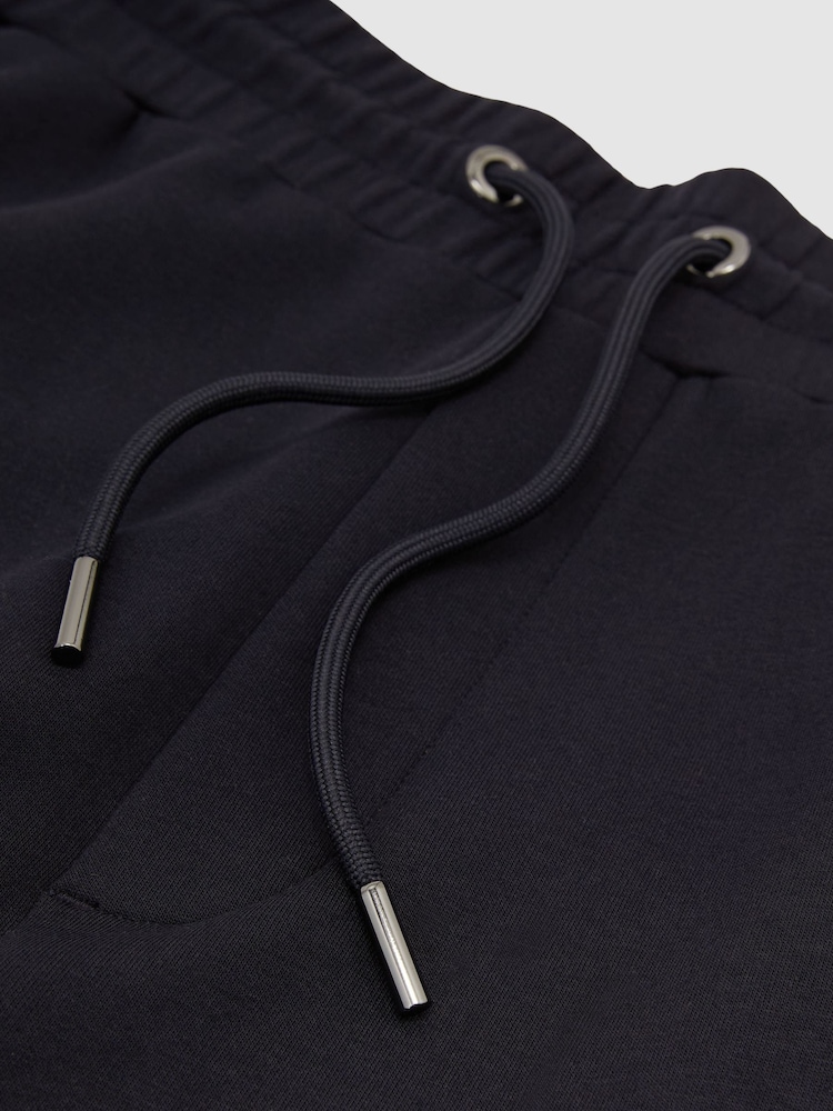 Reiss Navy Rivo Premium Interlock Relaxed-Fit Joggers - Image 7 of 7 Reiss Navy Rivo Premium Interlock Relaxed-Fit Joggers - Image 7 of 7