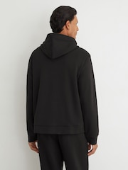 Reiss Black Dane Premium Interlock Hoodie - Image 5 of 6