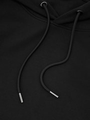 Reiss Black Dane Premium Interlock Hoodie - Image 6 of 6