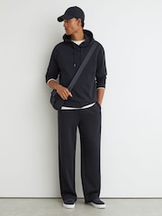 Reiss Navy Dane Premium Interlock Hoodie - Image 3 of 6