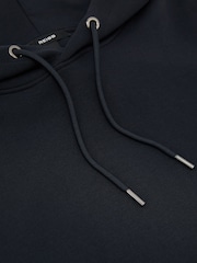 Reiss Navy Dane Premium Interlock Hoodie - Image 6 of 6