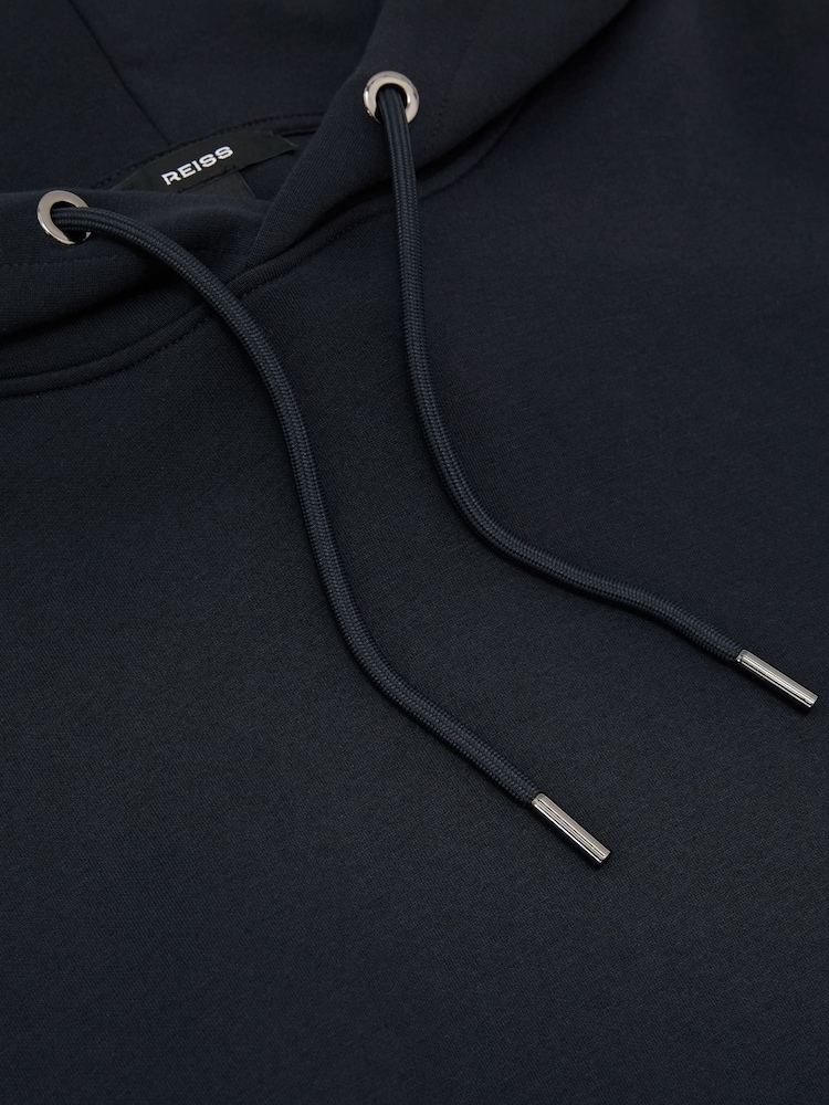Reiss Navy Dane Premium Interlock Hoodie - Image 6 of 6 Reiss Navy Dane Premium Interlock Hoodie - Image 6 of 6