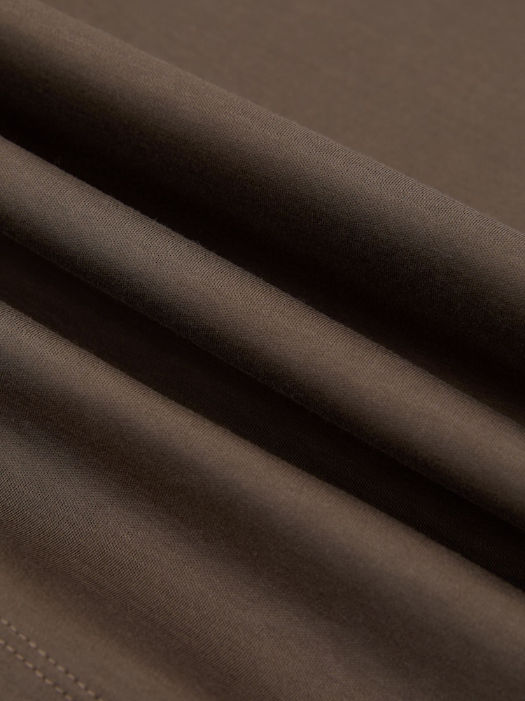 Reiss Taupe Brown Count Air-Water Cotton Tailored-Fit T-Shirt - Image 6 of 6