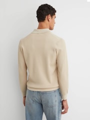 Reiss Stone Admiral Ribbed Half-Button Polo Shirt - Image 6 of 7