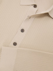 Reiss Stone Admiral Ribbed Half-Button Polo Shirt - Image 7 of 7