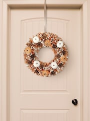 Decoris Neutral 44cm Autumn Pumpkin Wreath - Image 1 of 2