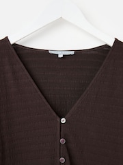 Oliver Bonas Textured Button Up Puff Sleeve Shirt - תמונה 5 מתוך 7