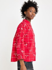 Oliver Bonas Embroidered Wide Sleeve Shirt - תמונה 1 מתוך 8