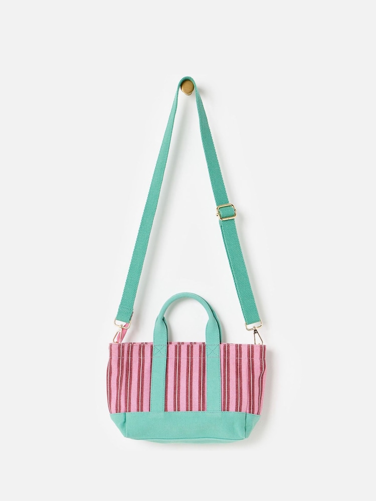 Oliver Bonas Striped Logo Fabric Mini Tote Cross-Body Bag - Bild 2 von 7