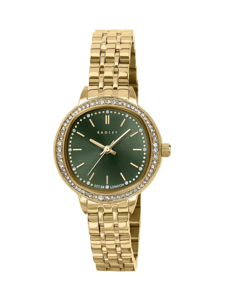 Radley Gold Plated Pale Stone Set Case Stainless Steel Bracelet Watch - Image 2 of 4