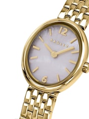 Radley Gold Plated Mother Of Pearl Dial Oval Pale Stainless Steel Bracelet Watch - Image 2 of 4