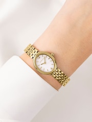 Radley Gold Plated Mother Of Pearl Dial Oval Pale Stainless Steel Bracelet Watch - Image 3 of 4