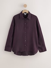 深紫色 - N.Premium Soft Long Sleeve Shirt with Cupro - 圖片 6，共 8