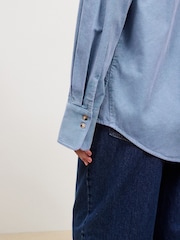 Blauw - Gewassen corduroy overhemd - Afbeelding 4 van 7