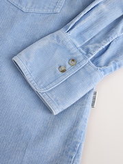 Blauw - Gewassen corduroy overhemd - Afbeelding 6 van 7