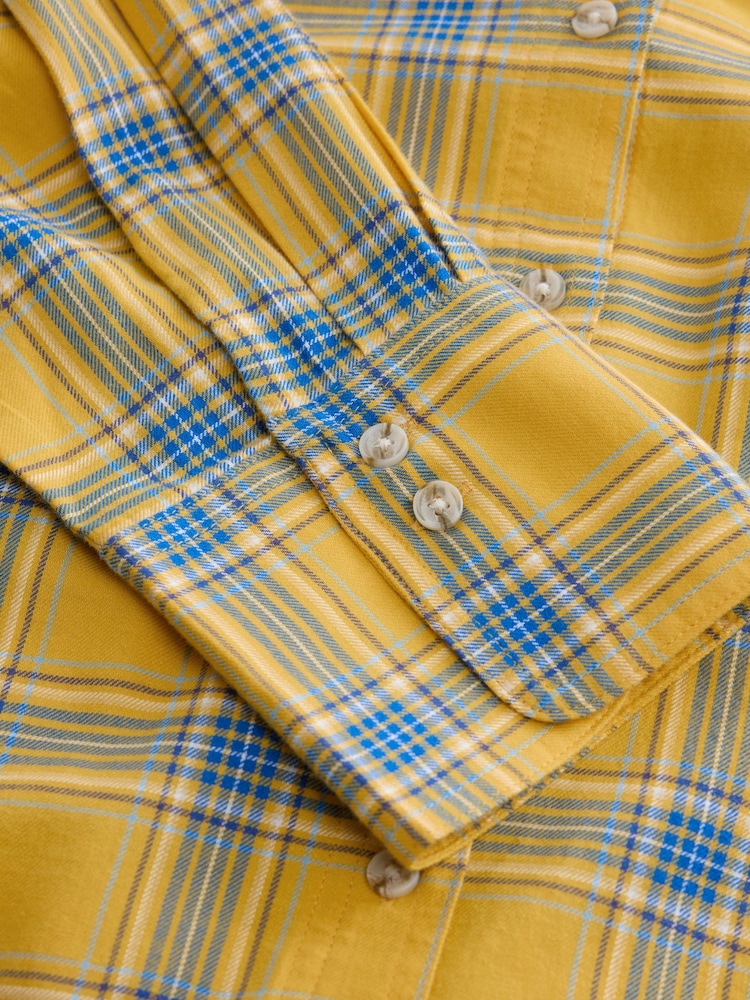 Yellow/Blue Check - Flanelli pitkähihainen paita - Kuva 3 / 3