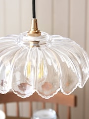 Gallery Home Clear Glass Camellia 1 Pendant Light - Image 3 of 5
