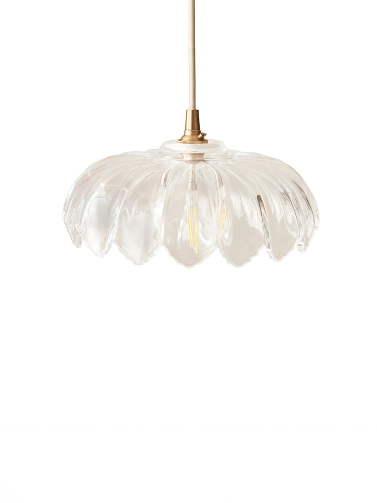 Gallery Home Clear Glass Camellia 1 Pendant Light - Image 5 of 5