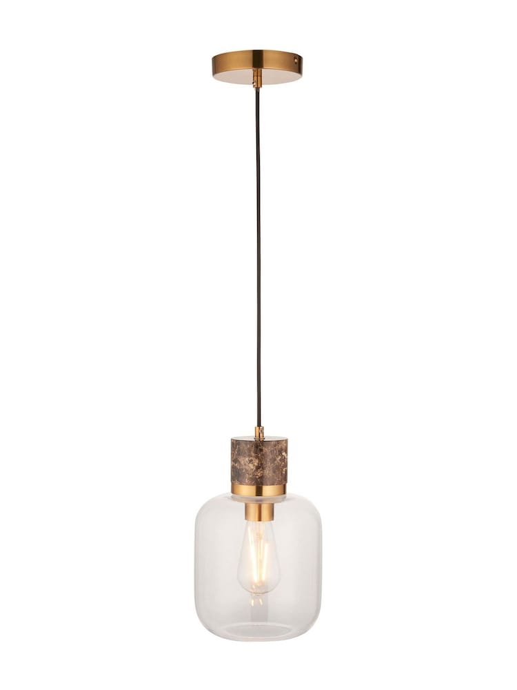 Gallery Home Dark Brown Travine 1 Pendant Light - Image 5 of 5