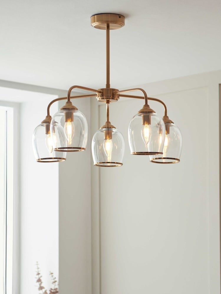 Gallery Home Aged Brass Ashton 5 Pendant Light - Image 1 of 5
