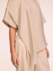 Mint Velvet Brown Asymmetric Detail Top - Image 5 of 7