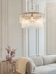 Gallery Home Aged Brass Kara 5 Tiered Pendant Light - Image 1 of 6