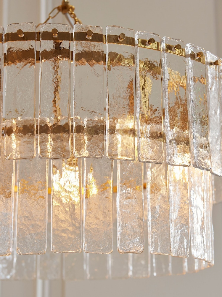 Gallery Home Aged Brass Kara 5 Tiered Pendant Light - Image 2 of 6