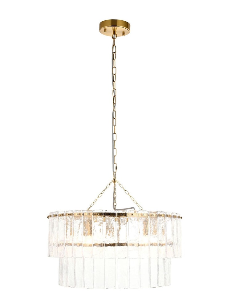 Gallery Home Aged Brass Kara 5 Tiered Pendant Light - Image 6 of 6